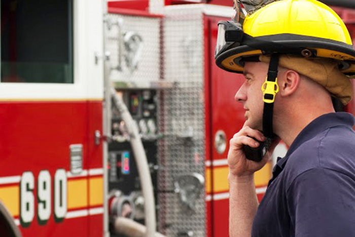 Firefighter relying on public safety communications